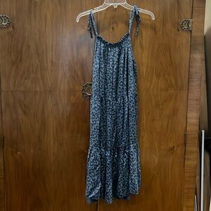 Blue animal print sundress.